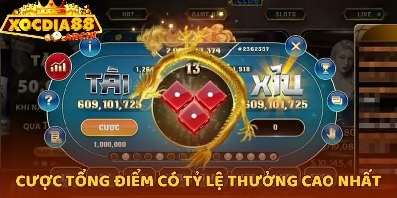 Cược tổng điểm có tỷ lệ thưởng cao nhất